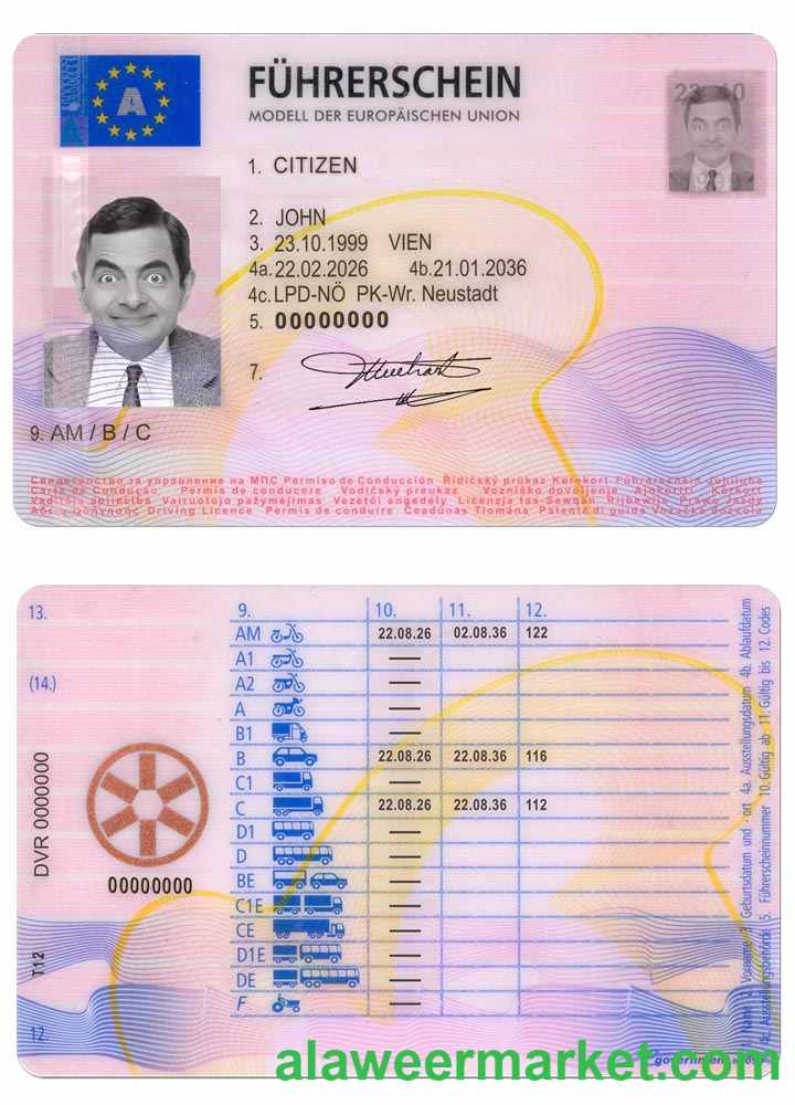 AUSTRIA driving license 2013 - present